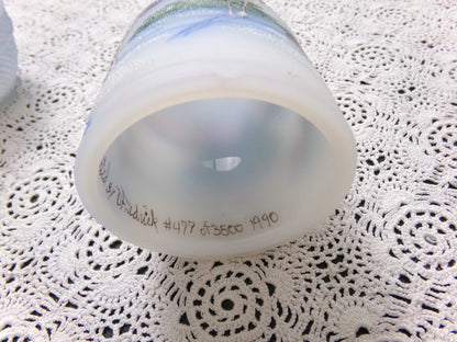 Vintage Fenton Fairy Lamp Country Horse Snow Handpainted Fredrick 1990 #477