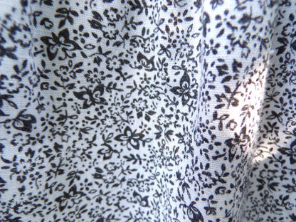 Vintage Prairie Dress Black White Maxi 1970s Sundress Micro Butterfly S