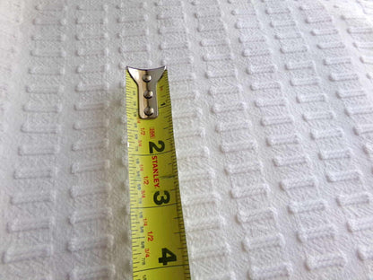 minimalist white vintage chenille fabric: buttonhole design, 18" x 24" cut piece sewing material