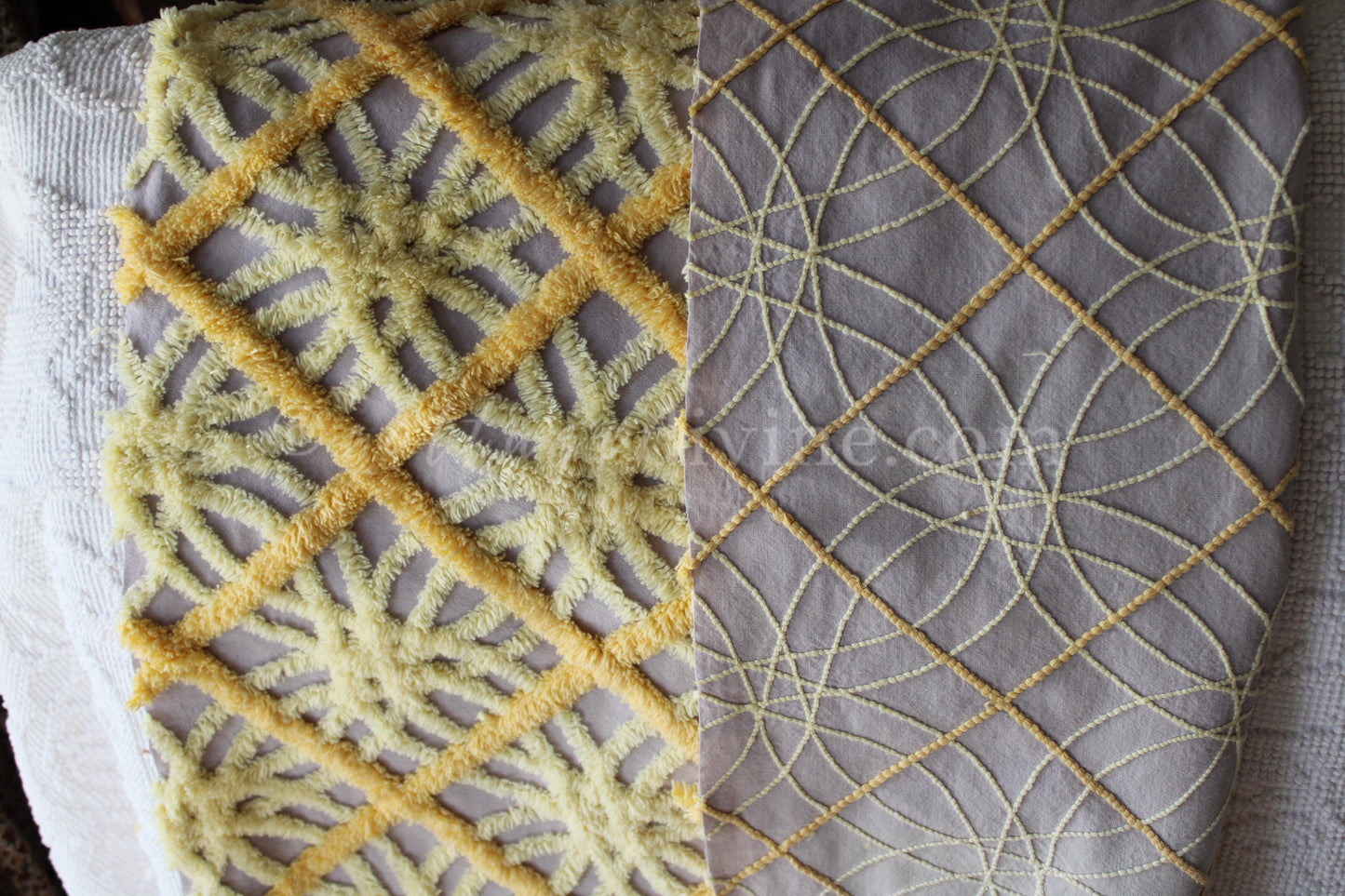 Cosmic Starburst Vintage Chenille Quilt Fabric, 24" x 20" inch Piece, Very Unique