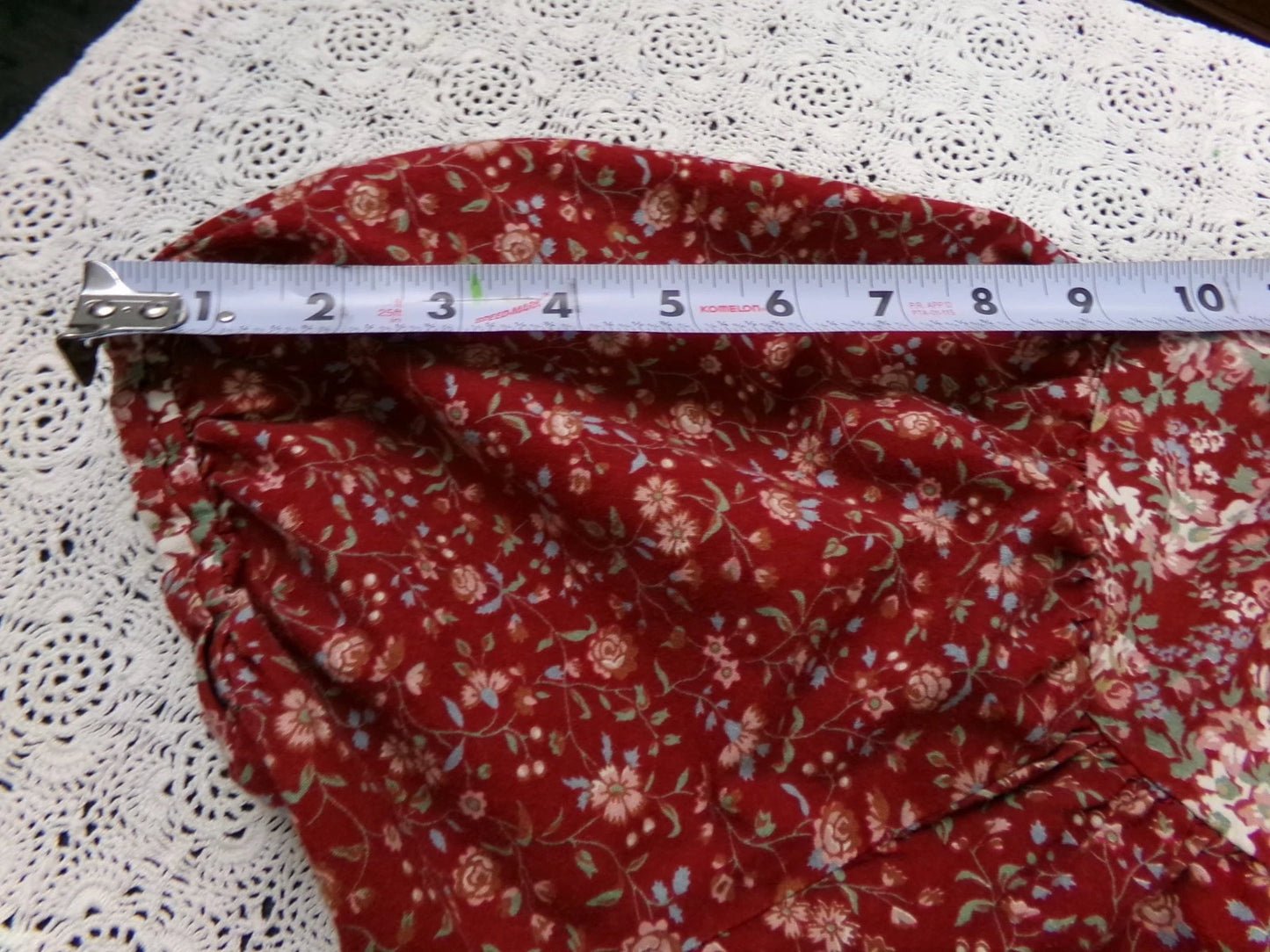 Vintage Prairie Blouse Boho 1970s Womens Top Ditsy Calico Floral Shirt Small