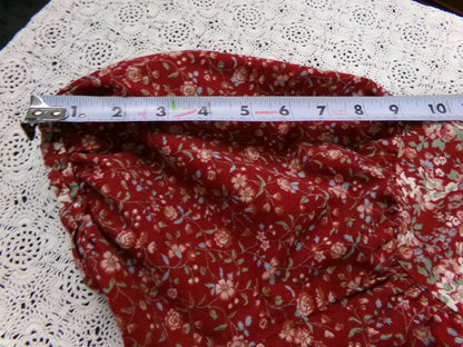 Vintage Prairie Blouse Boho 1970s Womens Top Ditsy Calico Floral Shirt Small