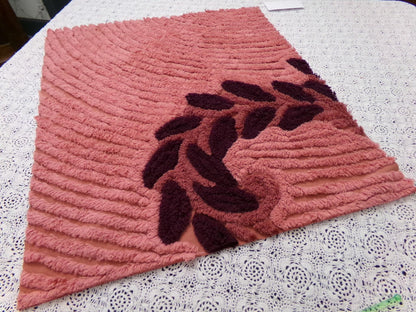 Cozy Plush Vintage Chenille Bedspread Fabric 18x21" Pc Mauve Quilting Material