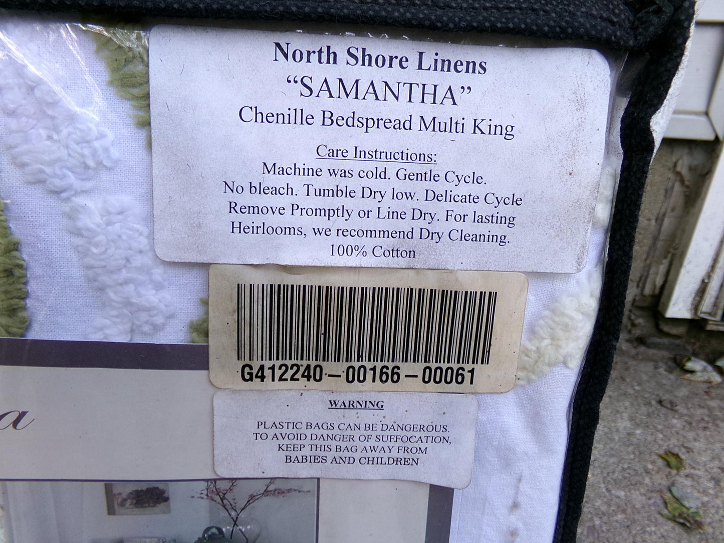 Vintage Style KING Chenille Bedspread, Samantha Rose Floral Design, 100% Cotton