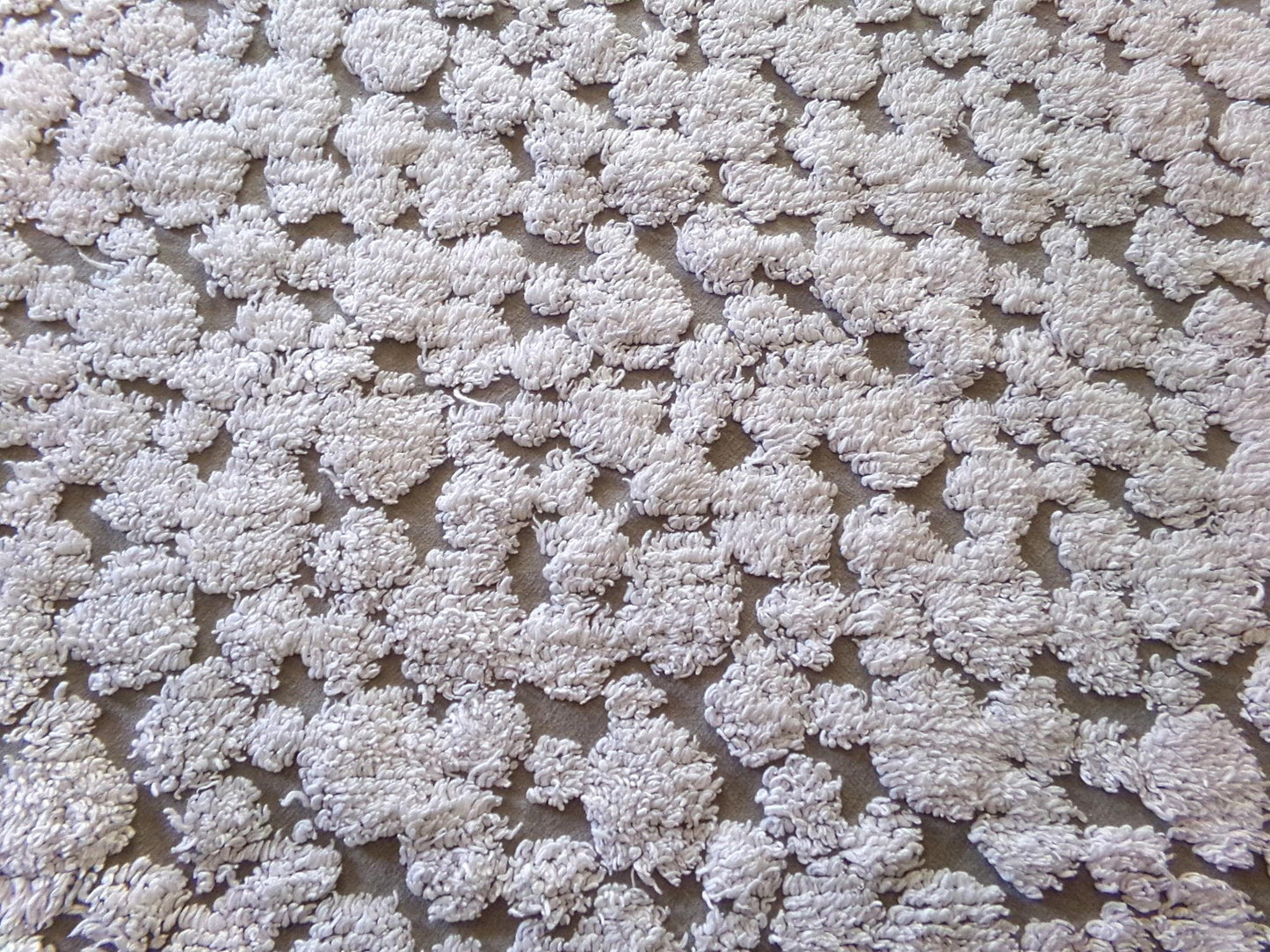 modern grey & white chenille fabric, abstract tufted pebble design sewing quilt material, 18" x 24"