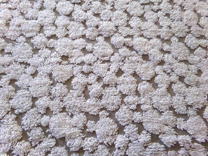 modern grey & white chenille fabric, abstract tufted pebble design sewing quilt material, 18" x 24"