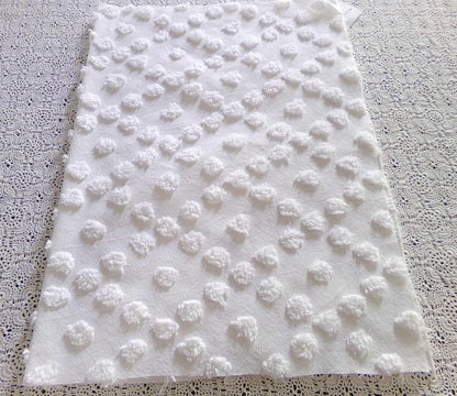Diamond Dot Chenille Fabric, 19" x 28" inch vintage style piece, simple modern pattern for quilts & crafting