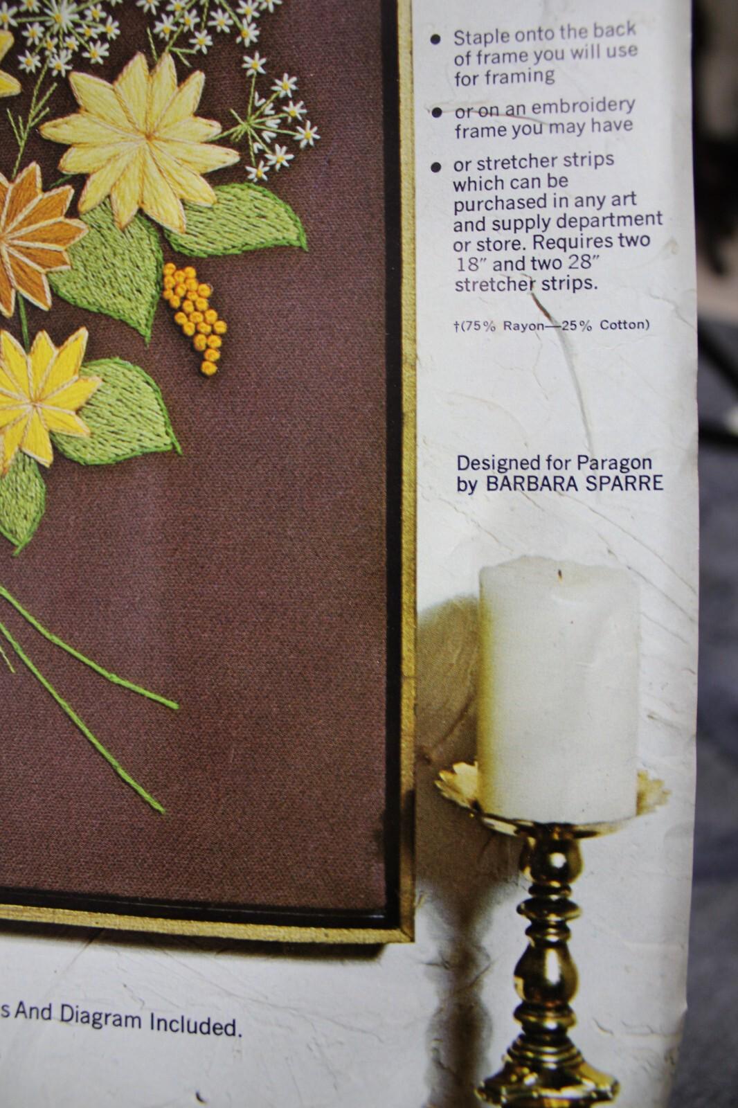 GOLDENROD Crewel Embroidery Kit Boho Hippie Floral Vintage Paragon Stitchery 0411