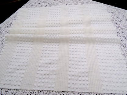 Vintage White Chenille Fabric Multisize Stripe Pops & Gold Metallic Accent, 18"x24"