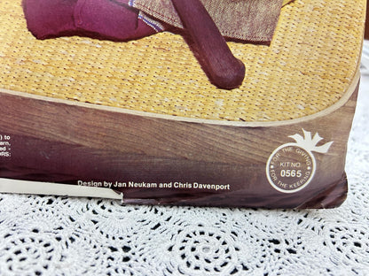 MUSHROOM PILLOW Boho Crewel Embroidery Kit, Vintage Paragon 0565 Dark Brown