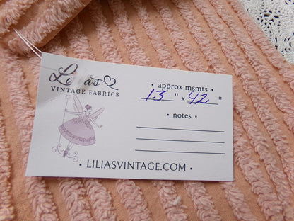 Vintage Striped Chenille Fabric, 13" x 42" Long Piece Quilt Material