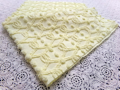 Infinity Links Vintage Chenille Bedspread Fabric 18x24" Yellow Pops Quilting Material