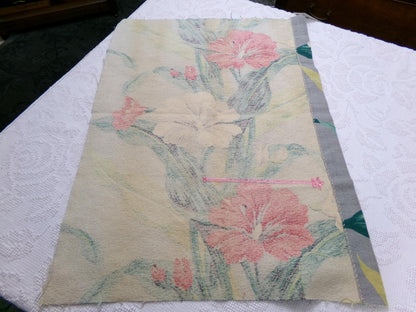 Vintage Barkcloth Fabric in a Bold Tropical Hibiscus Design