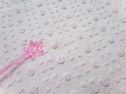 Pink Wink Vintage Chenille Fabric, Mini Dot Dash Pattern, 18" x 24" Quilt Material