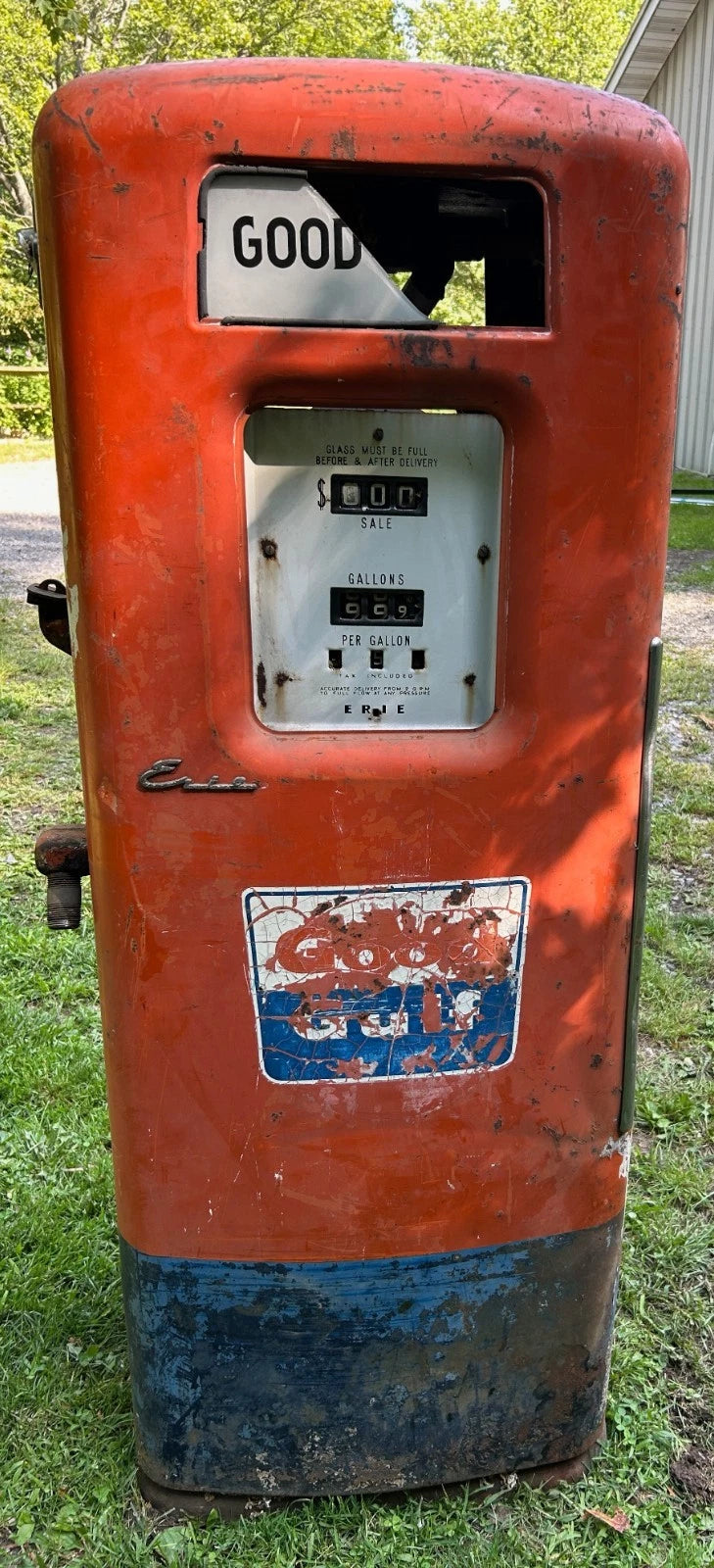Vintage Erie Model 743 Gas Pump As-Found Barn Find Parts or Restoration LOCAL PICKUP ONLY - NO SHIPPING