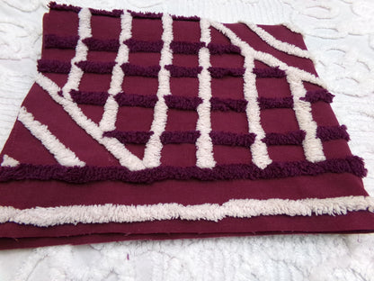 Dramatic Vintage Chenille Fabric, split road design, sewing craft quilt material 20" x 24" piece