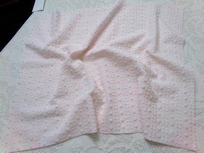 Pink Wink Vintage Chenille Fabric, Mini Dot Dash Pattern, 18" x 24" Quilt Material