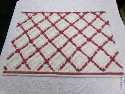 cozy plaid vintage chenille fabric, farmhouse style sewing & quilt material, 18" x 25" piece