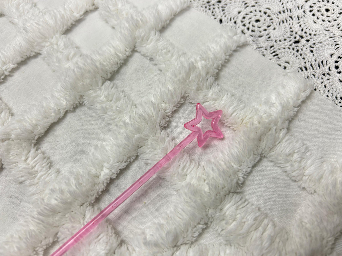 White Lattice Vintage Chenille Fabric 12x28" Plush Flower Piece