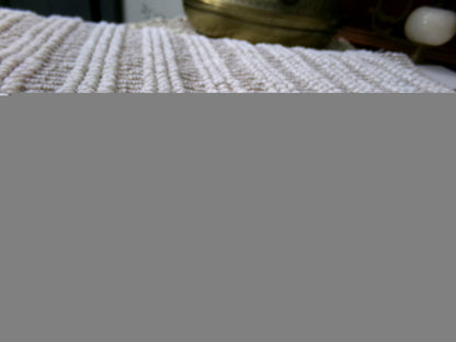 Chic Mocha Vintage Chenille Fabric Silver Lurex & White Pearl Pops 20" x 24"