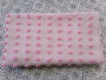 Pink Pops Vintage Chenille Woven Bedspread Fabric 20x19"