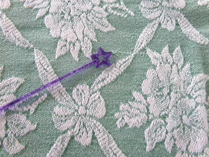 shabby cottage jade rose woven fabric, reversible sewing material from vintage bates bedspread, 20" x 30" inch piece