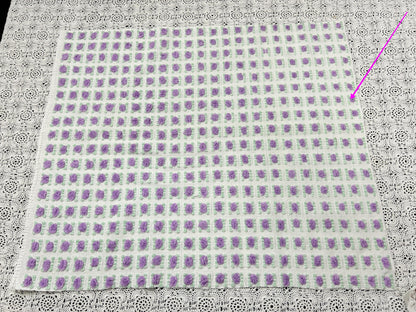 Rosebud Vintage Chenille Bedspread Fabric 18x22" Shabby Purple Roses