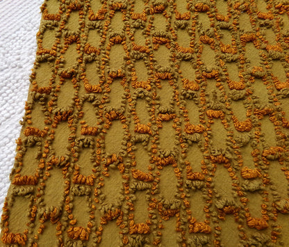 boho soul vintage chenille fabric, interesting abstract infinity design, 24" x 17" piece of quilt & sewing material