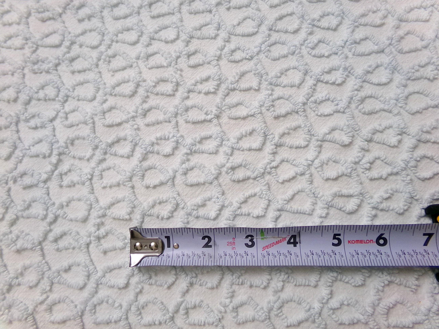 curly cute loops vintage chenille fabric, texturized blue pattern, 18" x 12" sewing & quilt material
