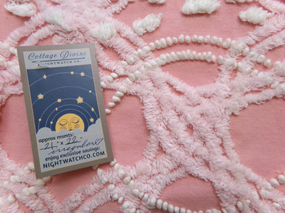 rosy pink vintage chenille fabric, infinity tuft & pearl pops design, 21" x 22" piece of sewing quilt material