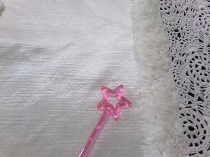 Tufted White Satin Vintage Chenille Bedspread Fabric, Shabby Romantic 19x24"