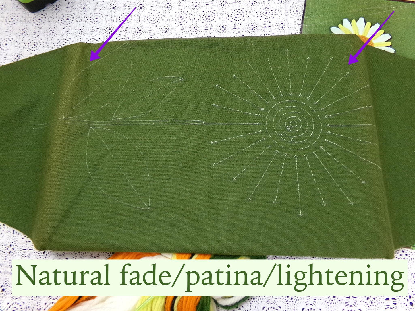 DAISY Boho Crewel Embroidery Kit, Vintage Paragon Stitchery 0317 Phyllis Hall Canvas Patina/Fade