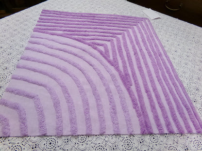 Lilac Vintage Chenille Fabric, Optic Moon Geometric Design, 18x20" Piece