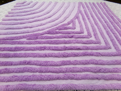 Lilac Vintage Chenille Fabric, Optic Moon Geometric Design, 18x20" Piece