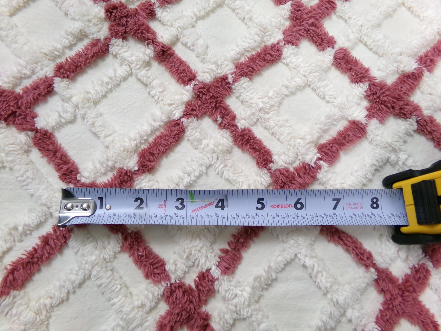 cozy plaid vintage chenille fabric, farmhouse style sewing & quilt material, 18" x 25" piece