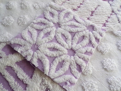Cloud 9 Chenille Quilt Squares Set from Vintage Bedspread Fabric, 16 Blocks, 6" x 6" inch