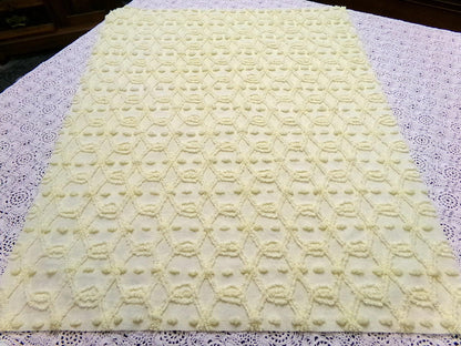 Infinity Links Vintage Chenille Bedspread Fabric 18x24" Yellow Pops Quilting Material