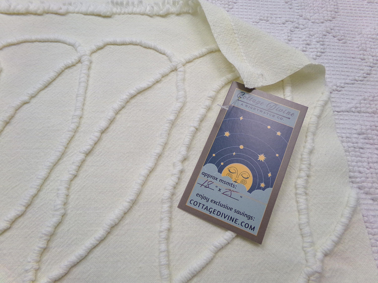 Dimensional Illusion Vintage Chenille Fabric, Fascinating Design, 18" x 25" piece