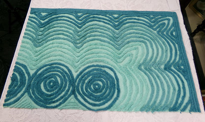 dramatic waves vintage chenille bedspread fabric, captivating quilt material 31" x 19"