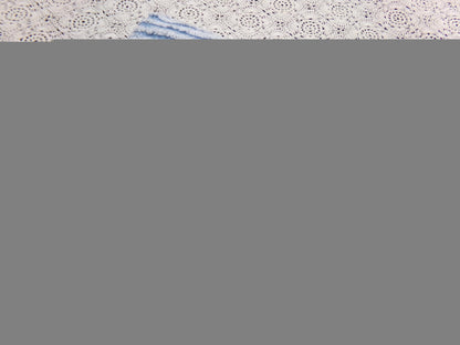 Shabby Sky Blue Vintage Chenille Fabric White Stripe Sewing Material 18" x 30"