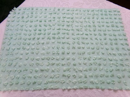 Seafoam Green Windswept Pops Vintage Chenille Fabric, Sewing & Quilt Material 18" x 24"