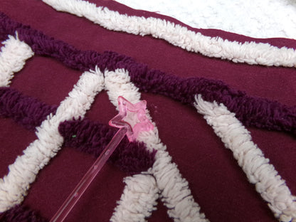 Dramatic Vintage Chenille Fabric, split road design, sewing craft quilt material 20" x 24" piece
