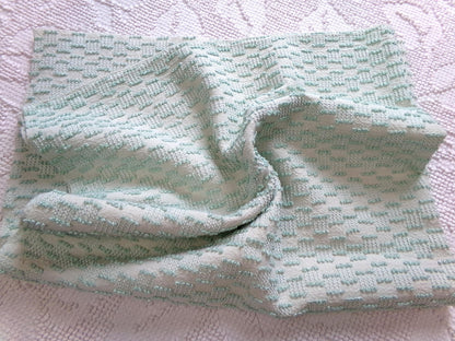 sage green vintage chenille fabric, mini ladder textured design, 18" x 24" inch piece of quilt material for sewing & crafts