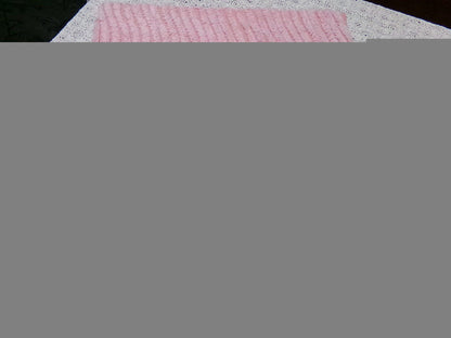 cotton candy pink vintage chenille bedspread fabric ultra plush ripple tufts 19" x 22"