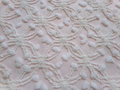 Feather Pink Vintage Chenille Fabric, Needletuft Rings & Overtufted Pops, Quilter's Favorite 18" x 24" Piece