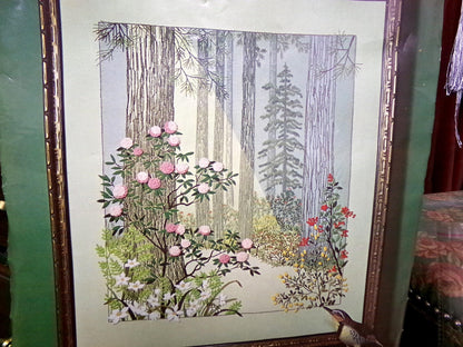 AFTER THE STORM Vintage Crewel Embroidery Kit Paragon Needlecraft #0611 ~ Hippie 70s Natural Woodland Wall Hanging, Georgia Ball Design