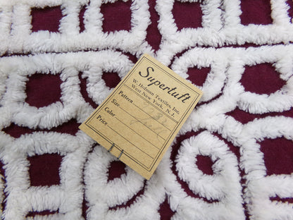 Vintage SuperTuft Chenille Bedspread NOS Rare Celtic Knot Hofmann Textiles USA Paper Tag, Full Size