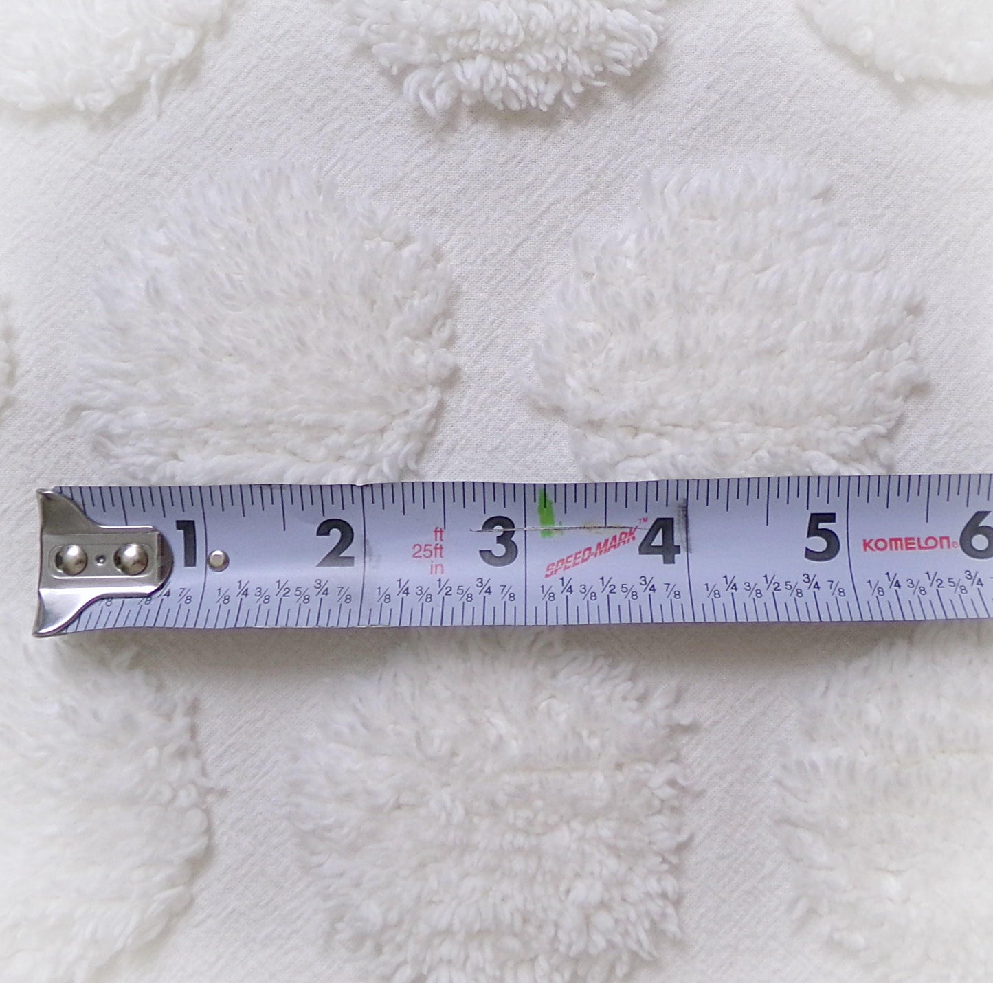 Marshmallow Puffs White Chenille Fabric Vintage Style Giant Dots 18x24"