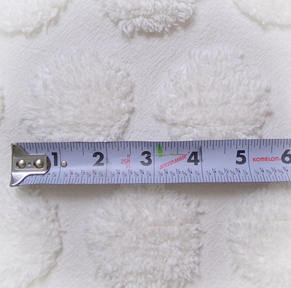 Marshmallow Puffs White Chenille Fabric Vintage Style Giant Dots 18x24"