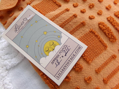 Pumpkin Spice Vintage Chenille Fabric 18x24" Piece Geometric Textured Material